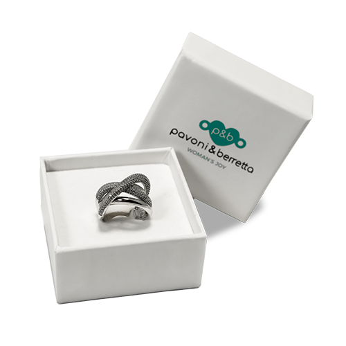 base and lid ring box with a shaped internal in white foam